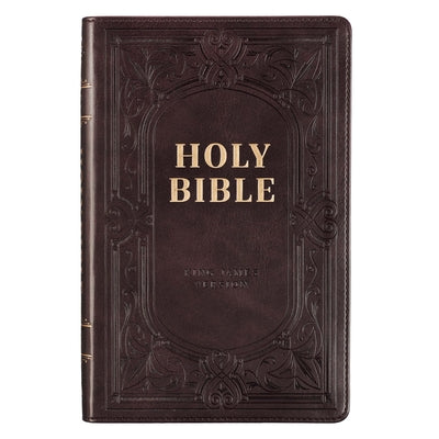 KJV Holy Bible, Standard Size Faux Leather Red Letter Edition Thumb Index & Ribbon Marker, King James Version, Dark Brown